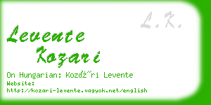 levente kozari business card